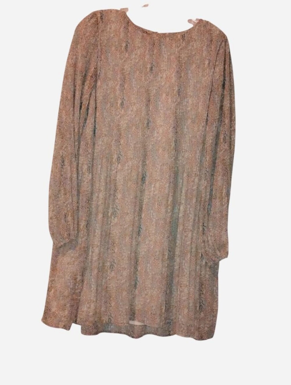 Pastel Ditsy Floral Pleated Shift Dress Boho Size S/M